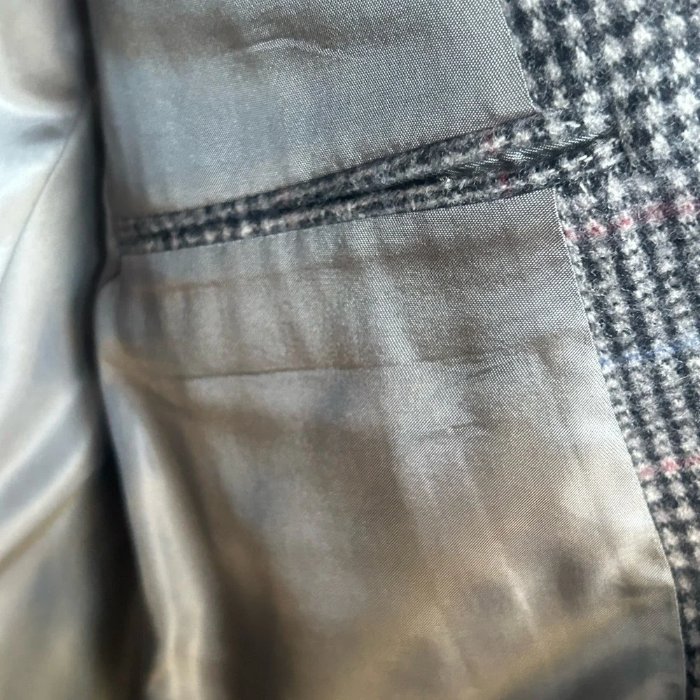 Gray Tweed Men's 40R Gray 1 Button Sports Coat Blazer Wool Vintage From‎ Rich’s